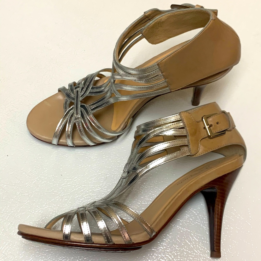 Cole Haan Nike Air silver tan heels size 9.5
